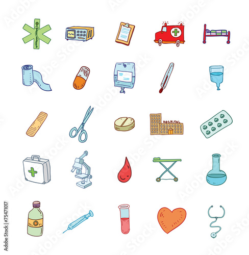 Health and medicine icons.