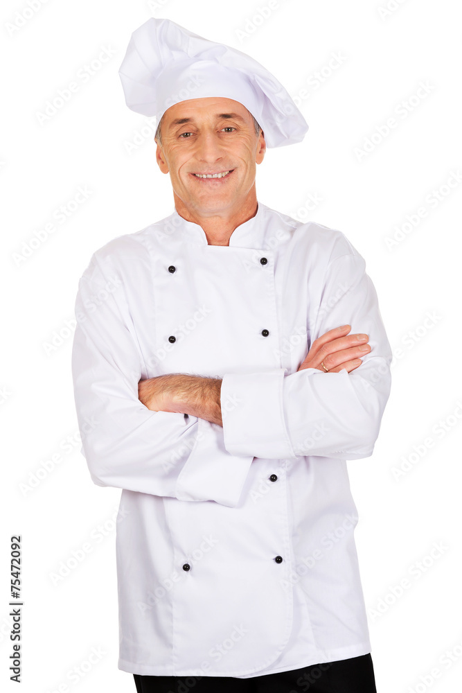 Male chef standing with folded arms Male chef standing with folded arms