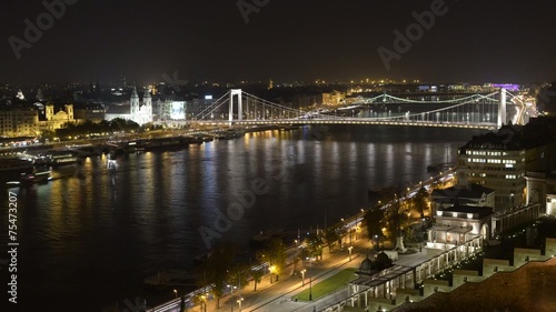 Budapest night river timelapse