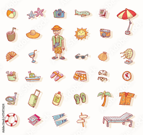 vector collection Summer Icons.