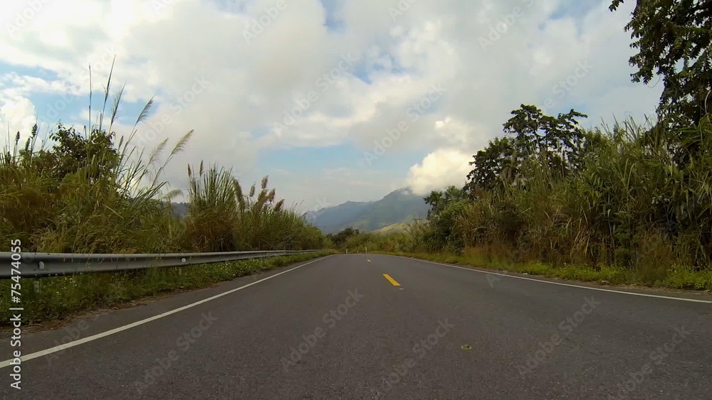 Driving through the country road on mountain. HD Driving through the country road on mountain. HD