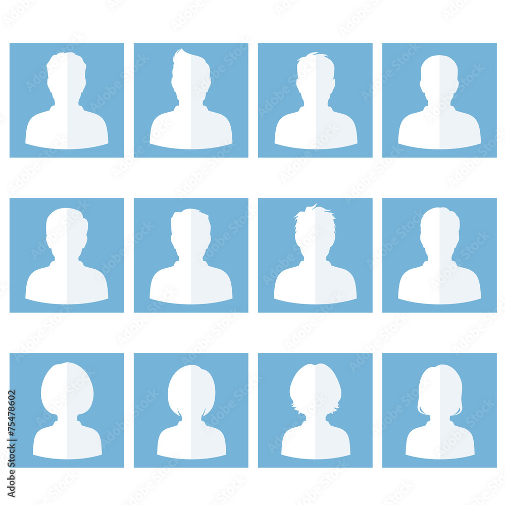 set of flat avatar, vector people icon, set of flat avatar, vector people icon,