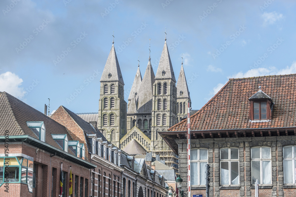 Obraz premium Cathedral of Our Lady of Tournai in Belgium