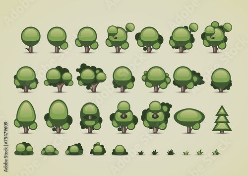 Collection of trees for video games