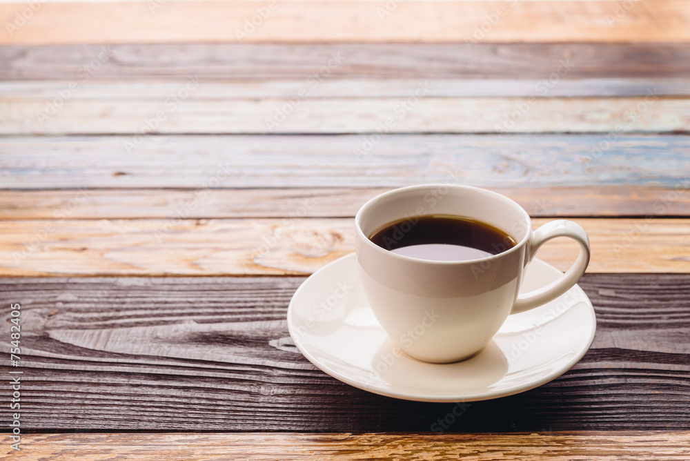 Obraz premium Black coffee in white cup