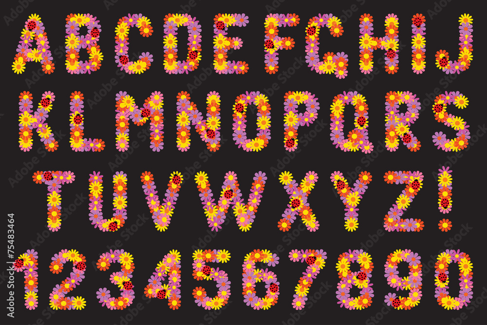 Set of letters and numbers of colors. Set of letters and numbers of colors.