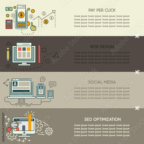 Set of internet technology banners
