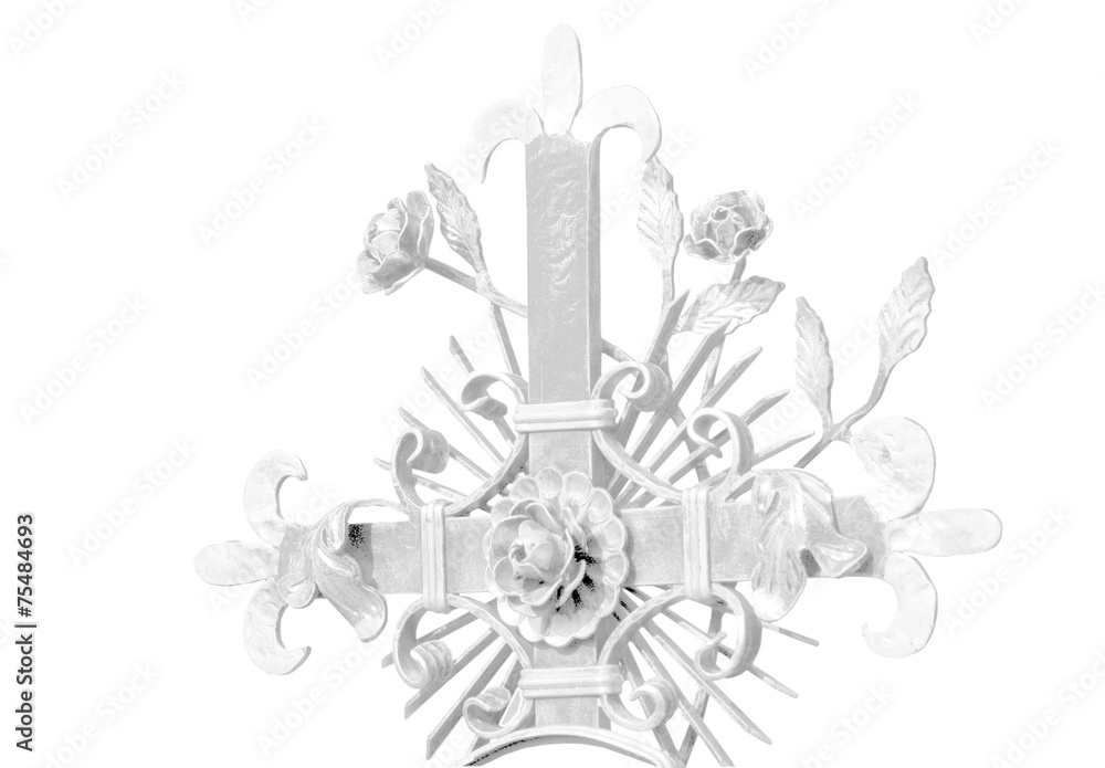 Schmiedeeisernes Kreuz mit Verzierungen Schmiedeeisernes Kreuz mit Verzierungen