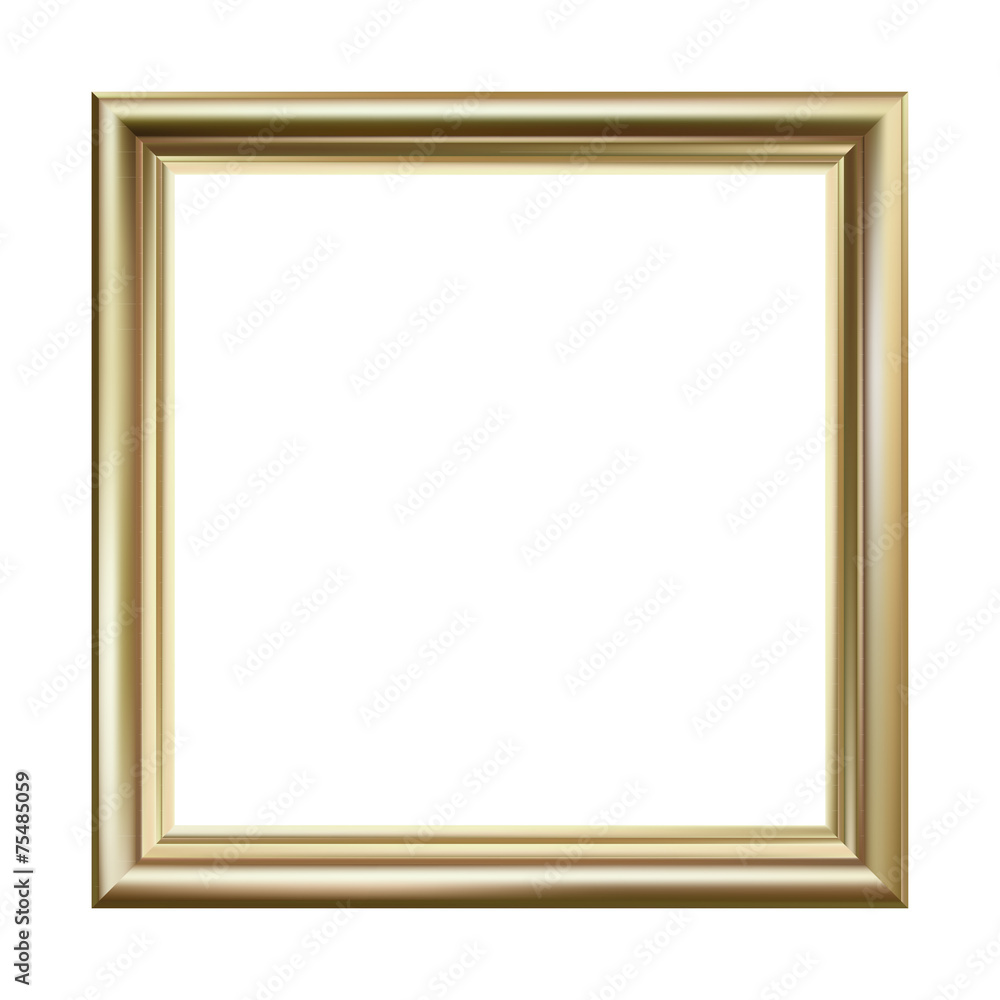 Gold picture frame, square, vector illustration Gold picture frame, square, vector illustration