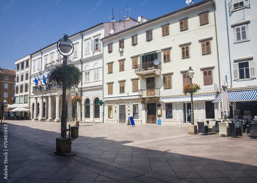 Square in the Downtown of Rijeka in Croatia