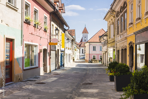 Main street in Kranj, Slovenia photo