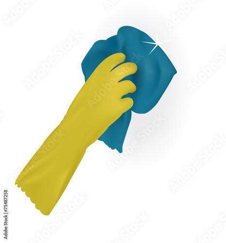 Rubber gloves. Cleaning. wash. rag