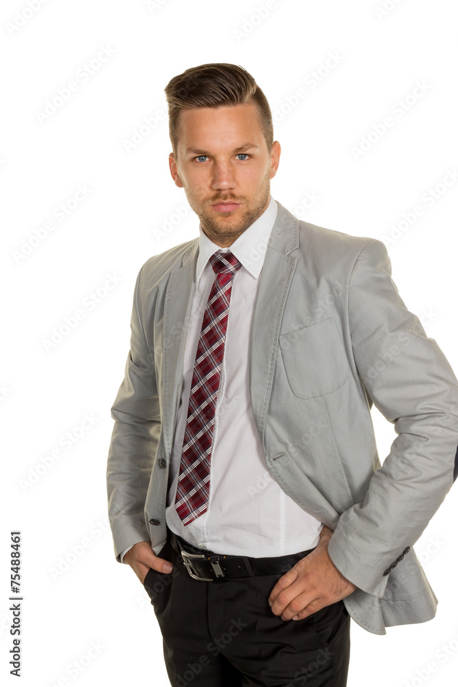 Manager vor weißem Hintergrund Manager vor weißem Hintergrund