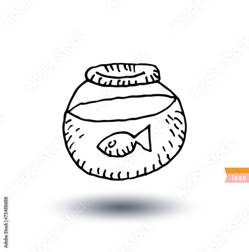 Fish icon, vector illustration.