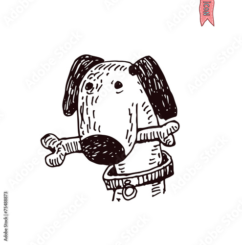 dog icon - vector illustration.