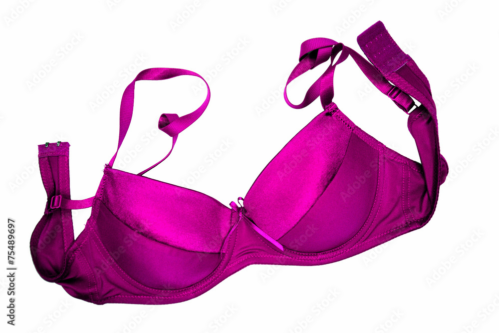 A red bra close-up on the white background