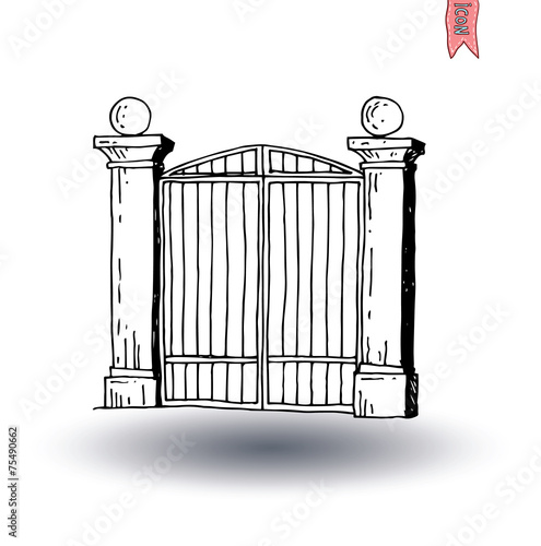 gate icon, vector illustration