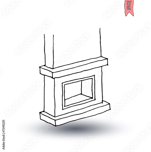 fireplace, vector