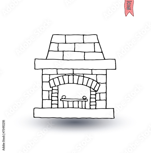fireplace, vector illustration