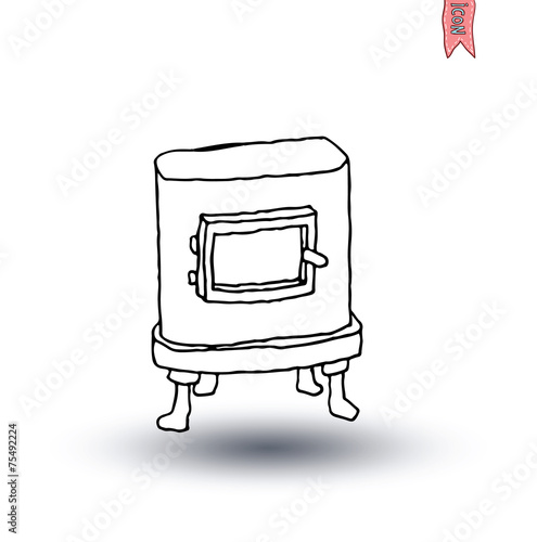 fireplace, vector illustration