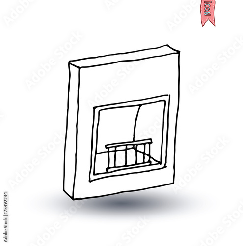 fireplace, vector illustration