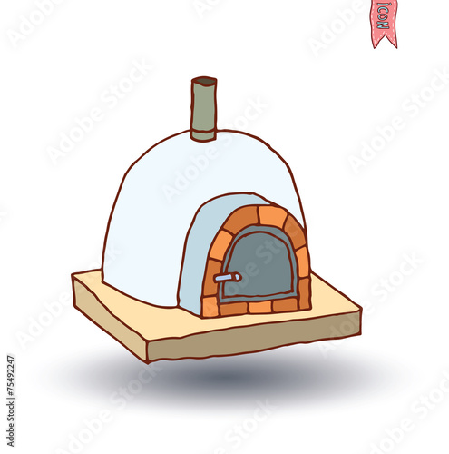 fireplace, vector illustration
