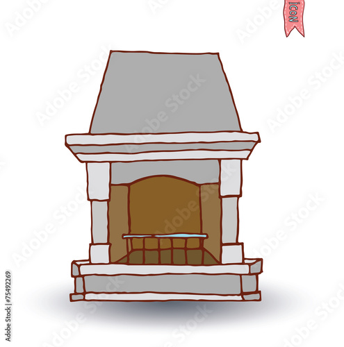 fireplace, vector illustration