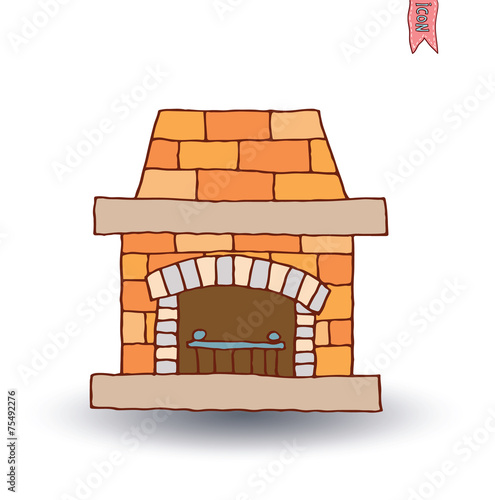 fireplace, vector illustration