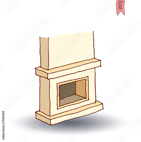 fireplace, vector illustration