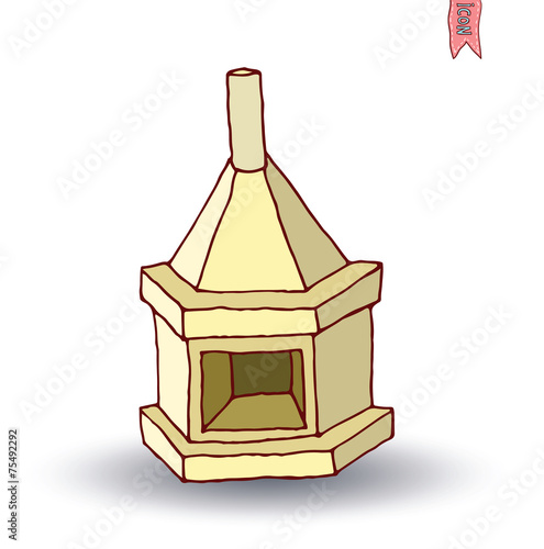 fireplace, vector illustration