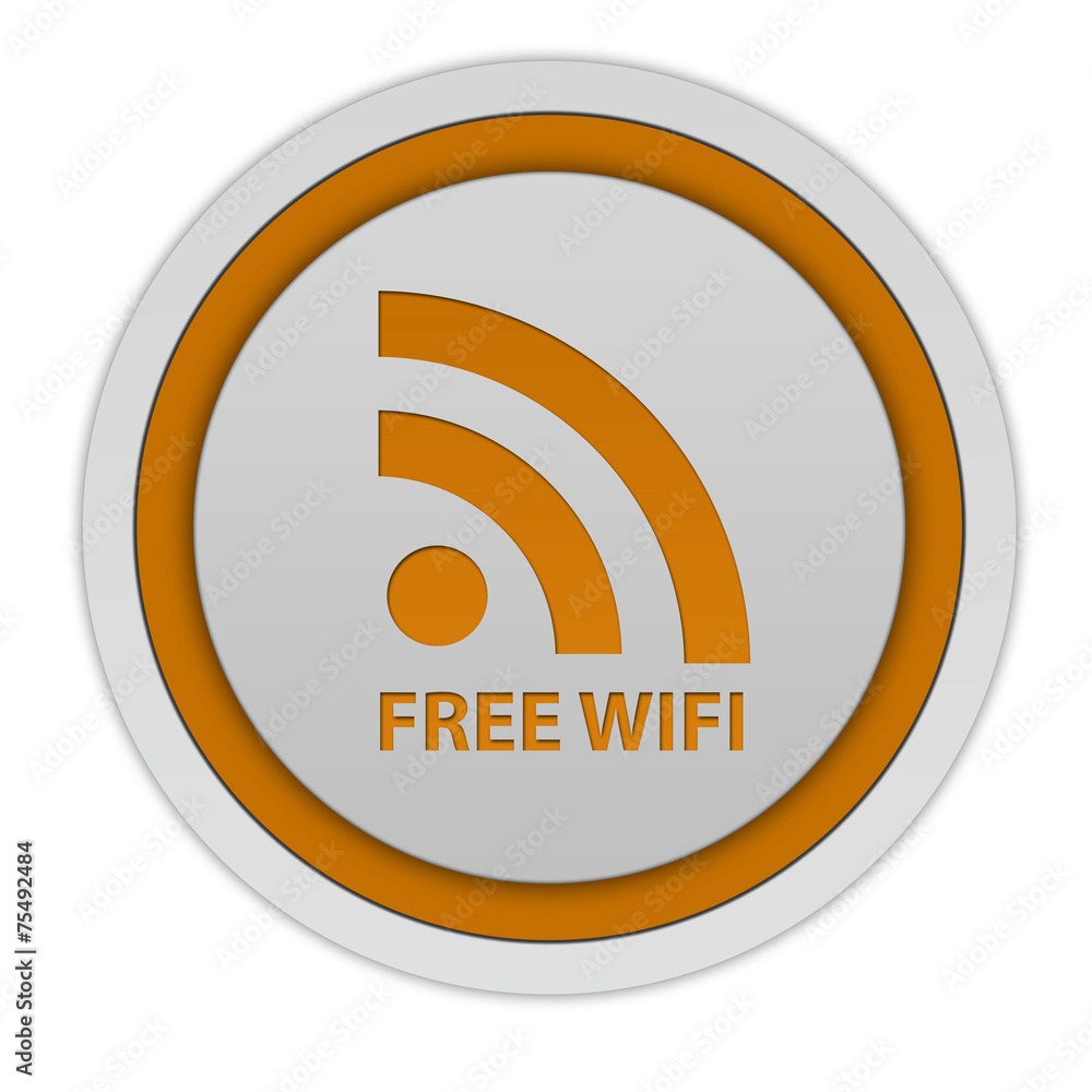 Free wifi circular icon on white background Free wifi circular icon on white background