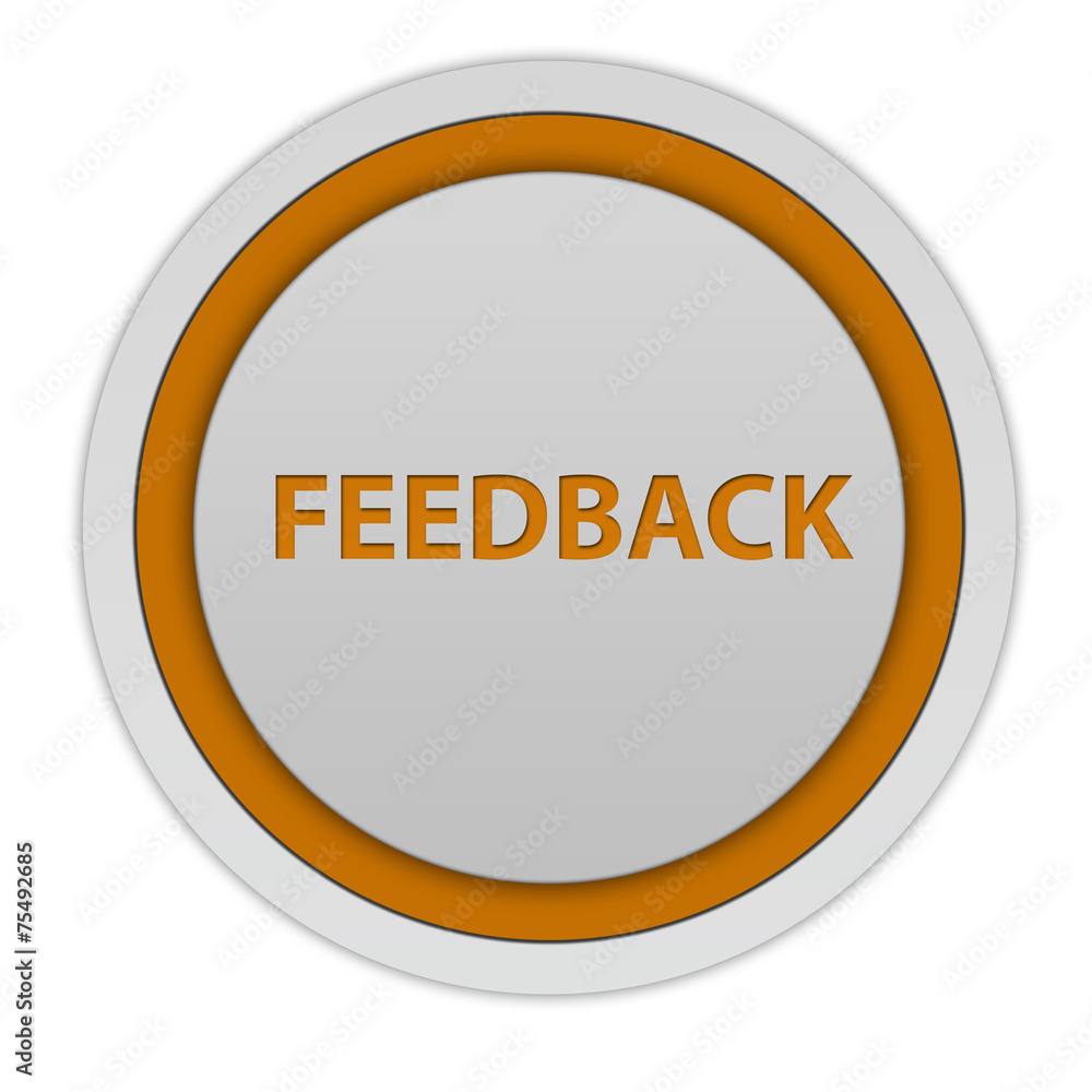 Feedback circular icon on white background Feedback circular icon on white background