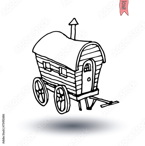 horse carriage wagon icon, vector illustration.