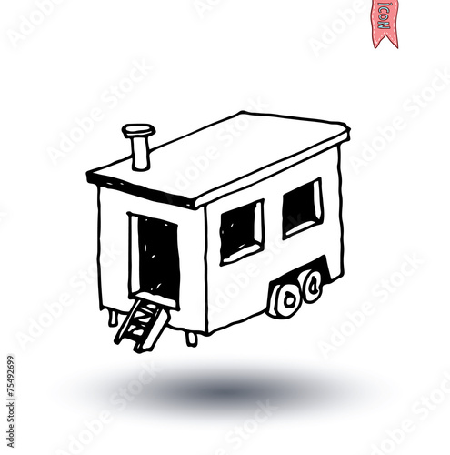 Caravan icon, vector illustration.