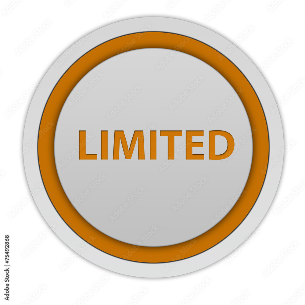 Limited circular icon on white background Limited circular icon on white background