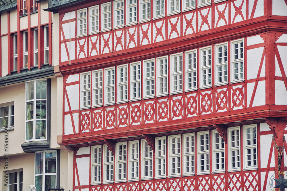 Obraz premium Town hall, Germany. Facades of Altstadt in Frankfurt