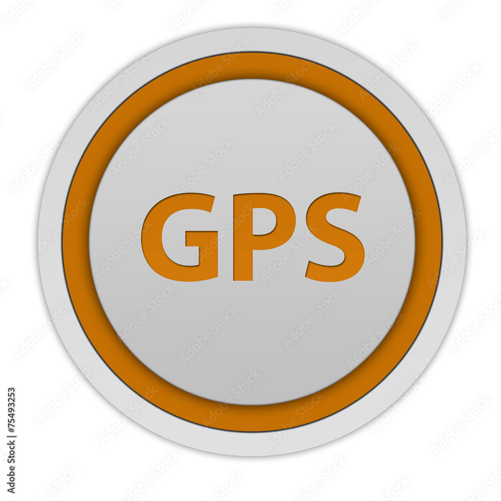 Gps circular icon on white background Gps circular icon on white background