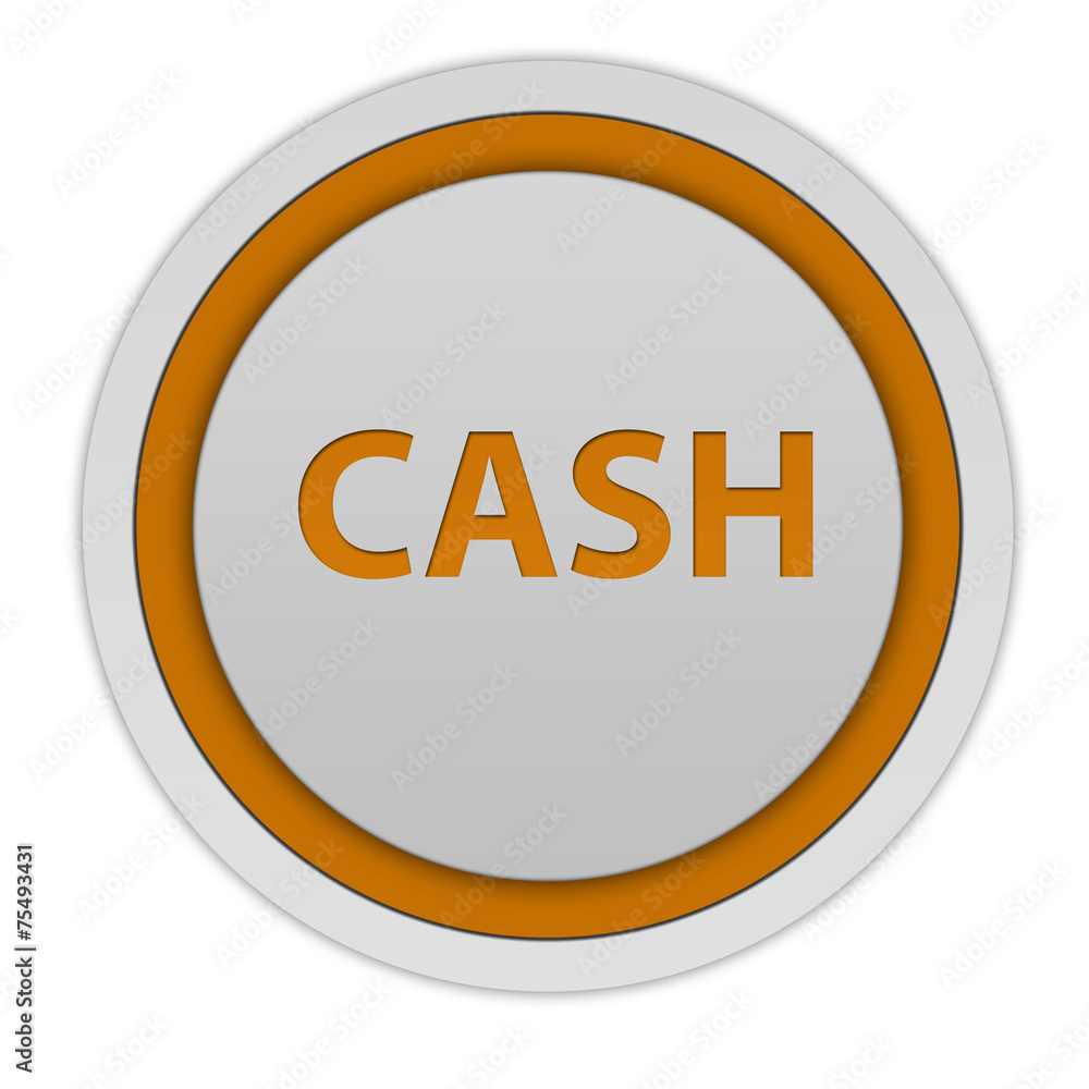 Cash circular icon on white background Cash circular icon on white background