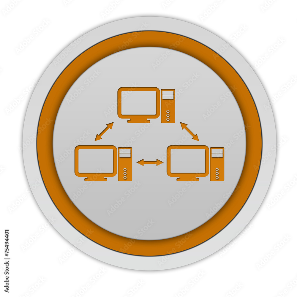 Database circular icon on white background Database circular icon on white background