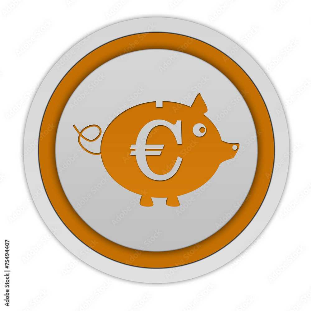 euro pig circular icon on white background euro pig circular icon on white background