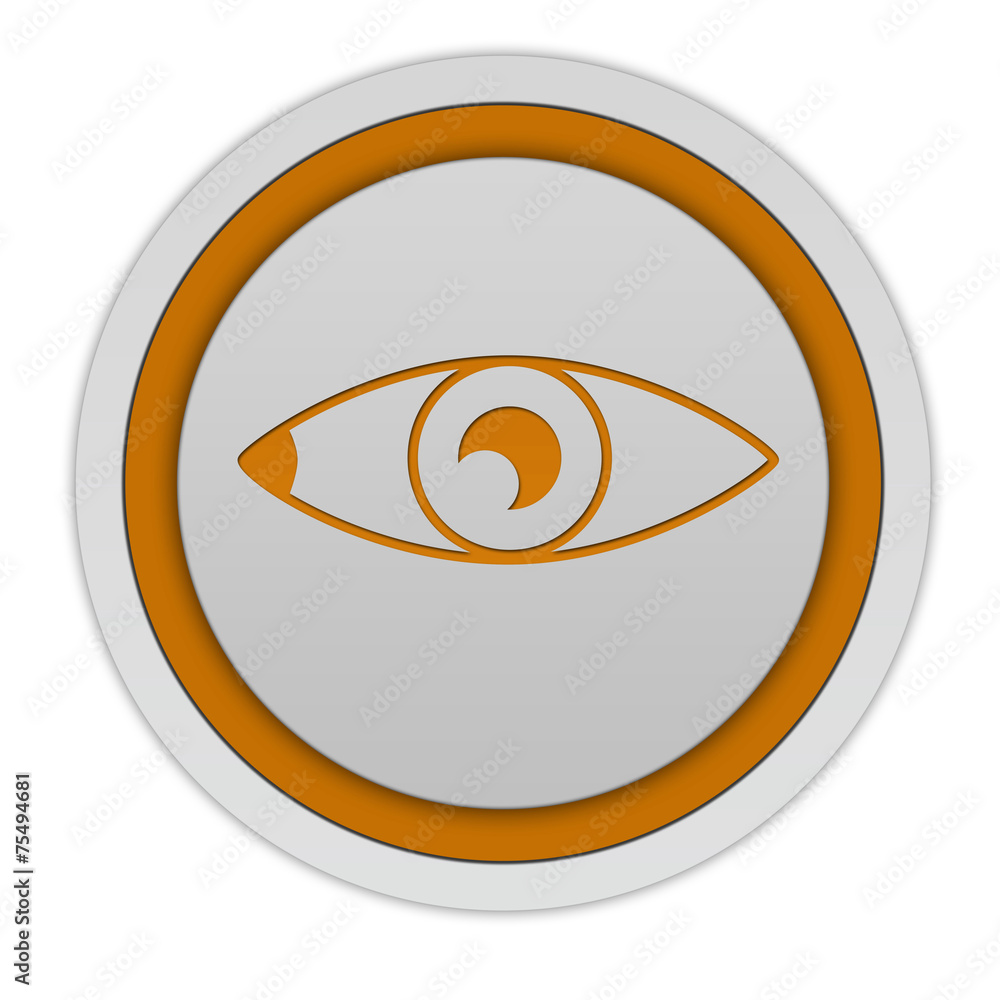 Eye circular icon on white background
