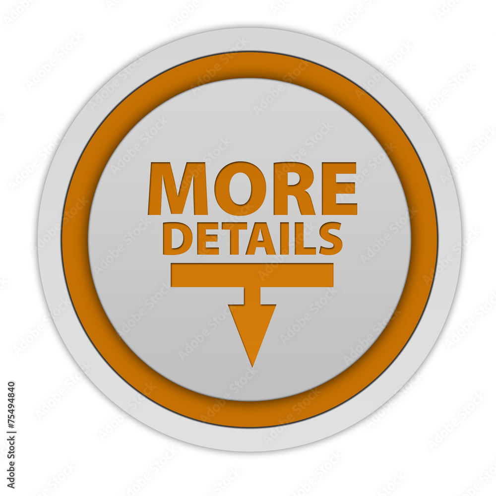 More details circular icon on white background More details circular icon on white background