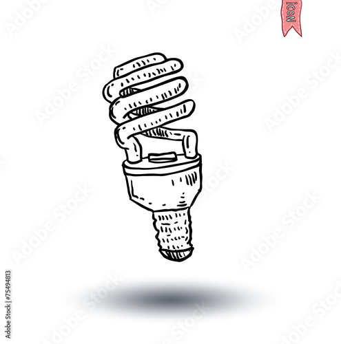 Fluorescent Light Bulb icon - vector illustration
