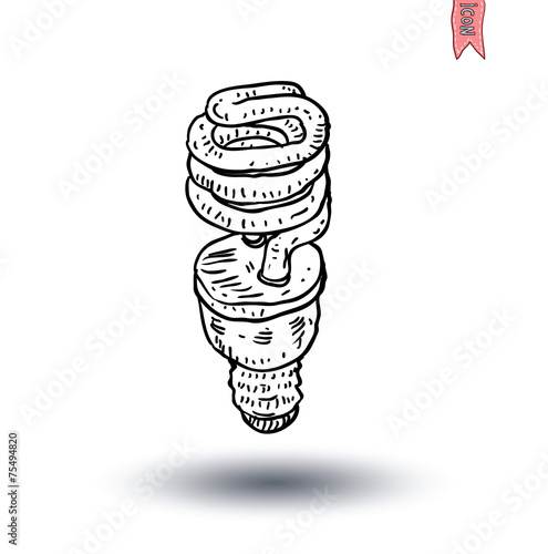 Fluorescent Light Bulb icon - vector illustration