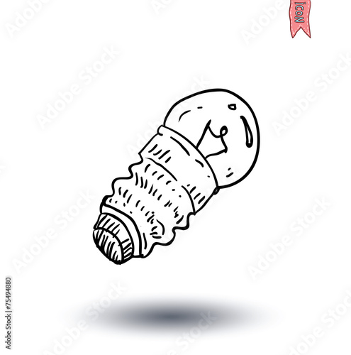 Bulb lamp idea icon, vector illustration