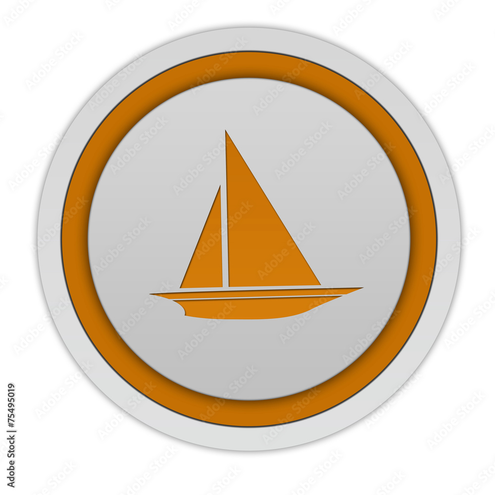 Boat circular icon on white background Boat circular icon on white background