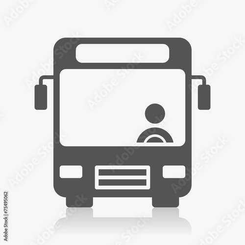 Bus with bus driver icon