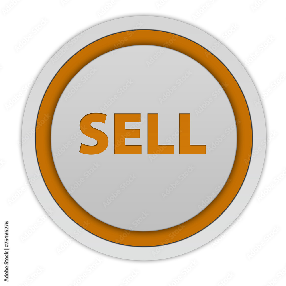 Sell circular icon on white background Sell circular icon on white background