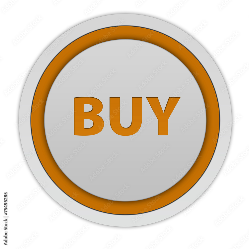 Buy circular icon on white background Buy circular icon on white background