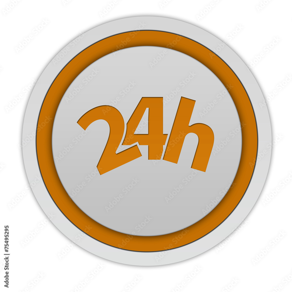 24 hours circular icon on white background 24 hours circular icon on white background